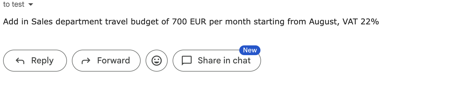Example forecasting follow-up email